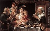 As the Old Sang the Young Play Pipes by Jacob Jordaens
